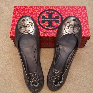 Tory Burch Pewter Reva Flats - Limited Edition